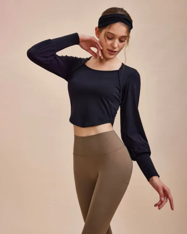 Black Round Neck Long Sleeve Top sold by rihoas