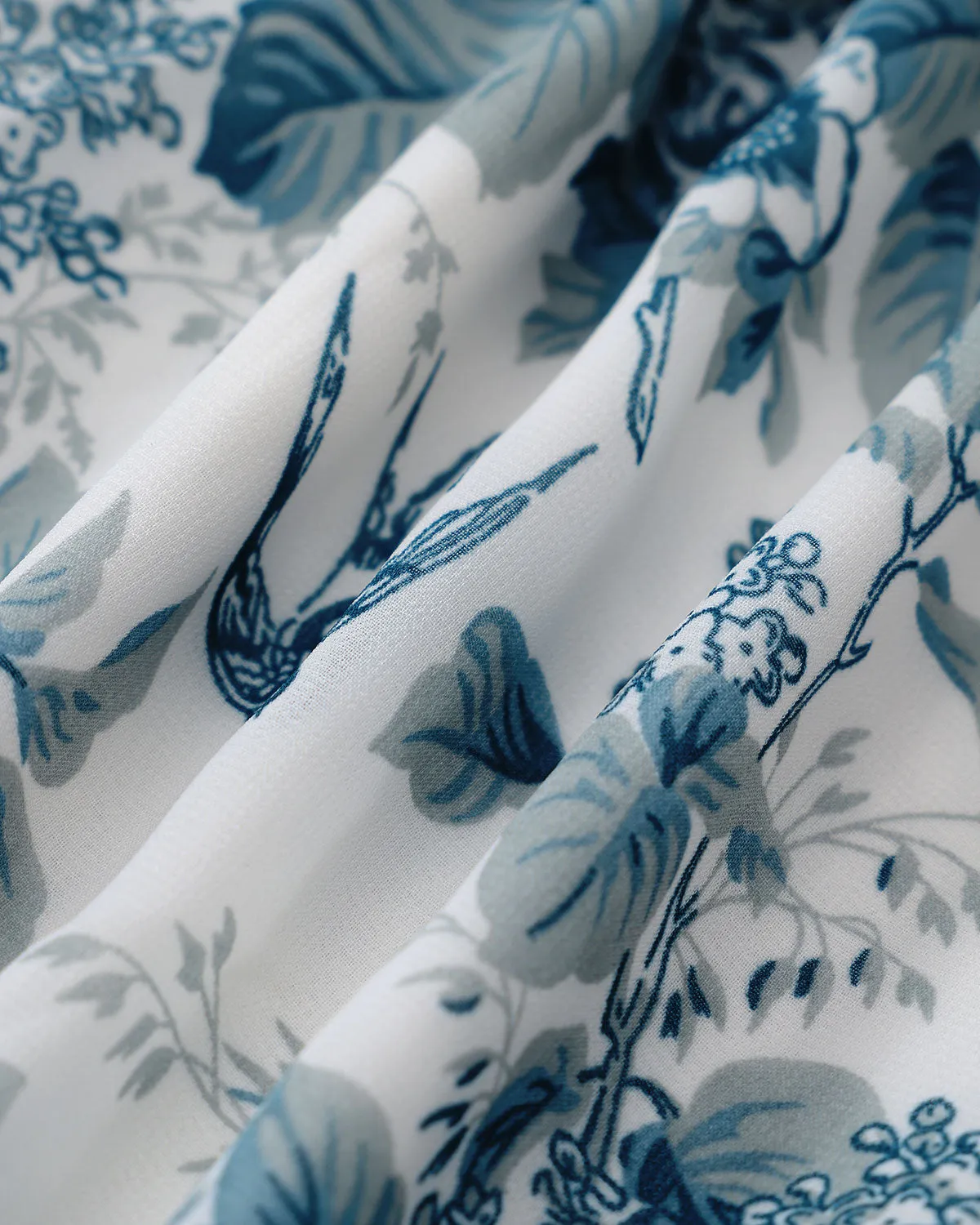 Blue Floral Tie Strap Midi Dress sold by rihoas product image thumbnail 3