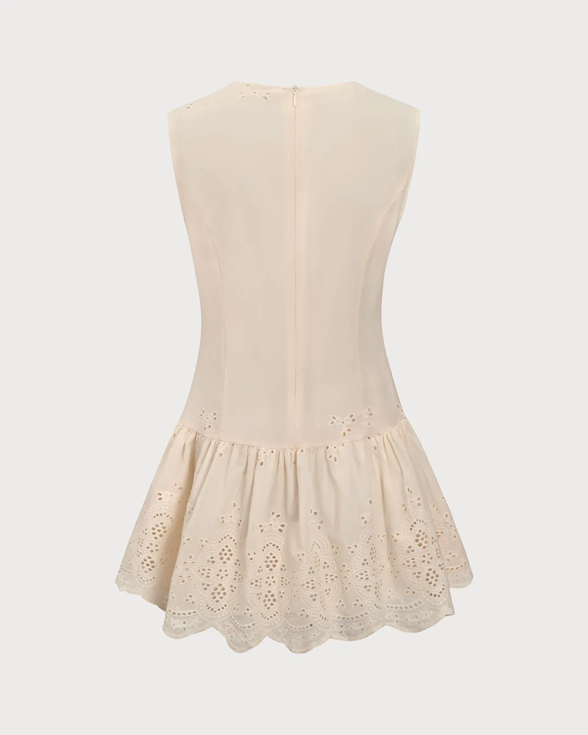 Apricot Embroidery Sleeveless Mini Dress sold by rihoas product image thumbnail 2