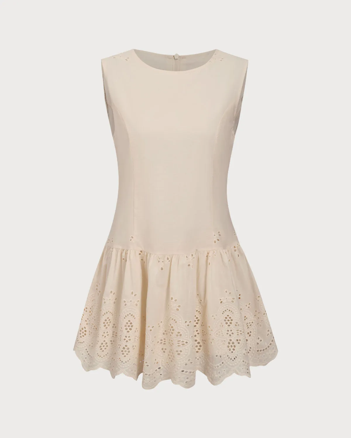 Apricot Embroidery Sleeveless Mini Dress sold by rihoas