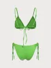 Green Ruched Knot Bikini Set sold by rihoas