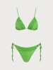 Green Ruched Knot Bikini Set sold by rihoas