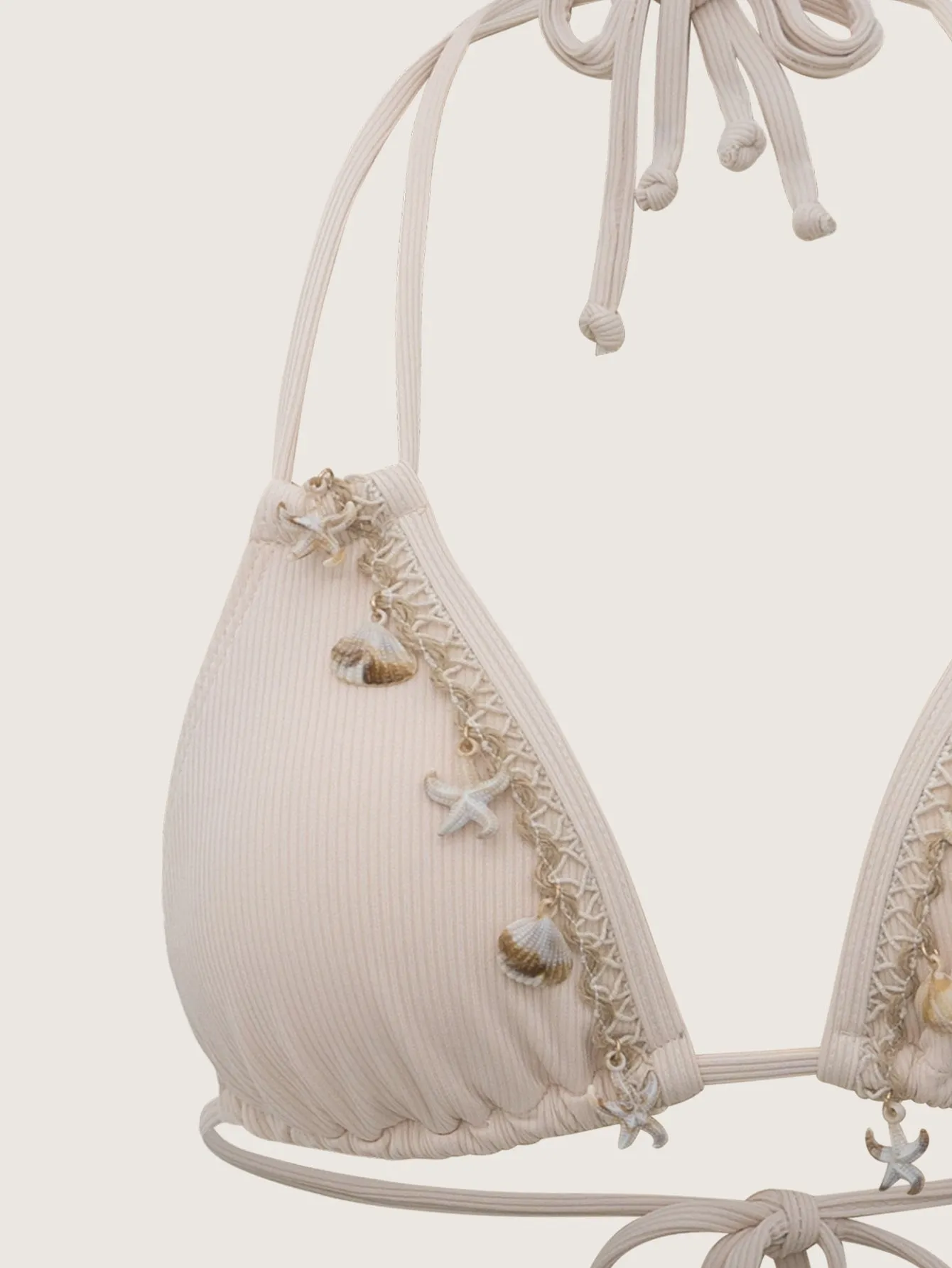 White Shell Embellished Bikini Set sold by rihoas product image thumbnail 5