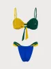 Contrast Twist Bikini Set sold by rihoas