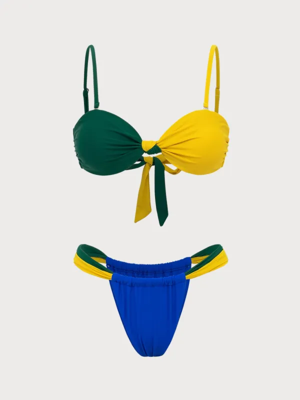 Contrast Twist Bikini Set sold by rihoas
