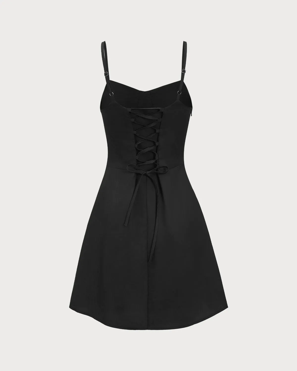 Black Ruched Slip Mini Dress sold by rihoas product image thumbnail 2