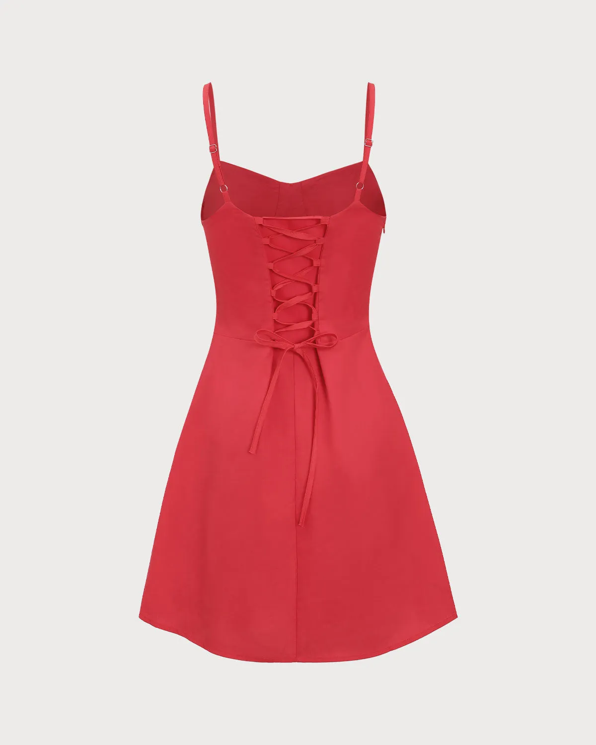 Red Ruched Slip Mini Dress sold by rihoas product image thumbnail 2