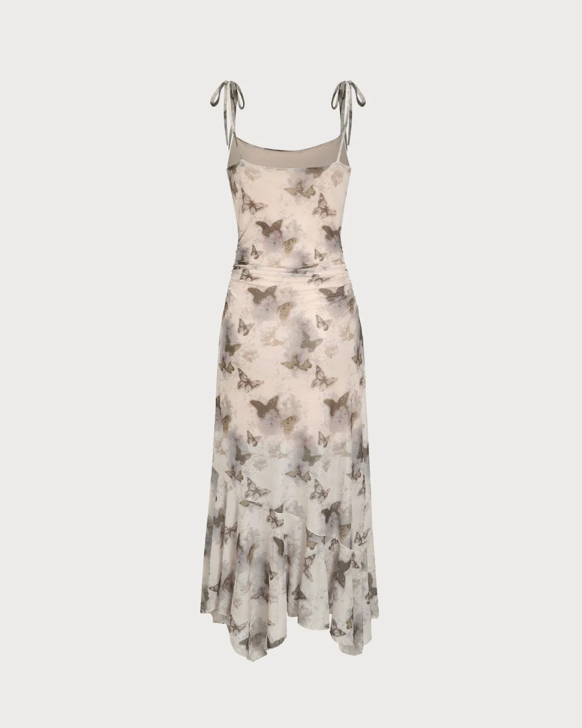 Apricot Floral Cowl Neck Slip Midi Dress sold by rihoas product image thumbnail 2