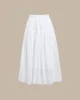 White Embroidery A-Line Midi Skirt sold by rihoas