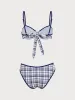 Plaid Underwire Bikini Set sold by rihoas
