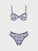 Plaid Underwire Bikini Set sold by rihoas