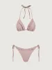 Pink Ruffle Drawstring Bikini Three Piece Suit sold by rihoas