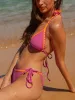 Pink Contrasting Knot Bikini Set sold by rihoas