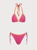 Pink Contrasting Knot Bikini Set sold by rihoas