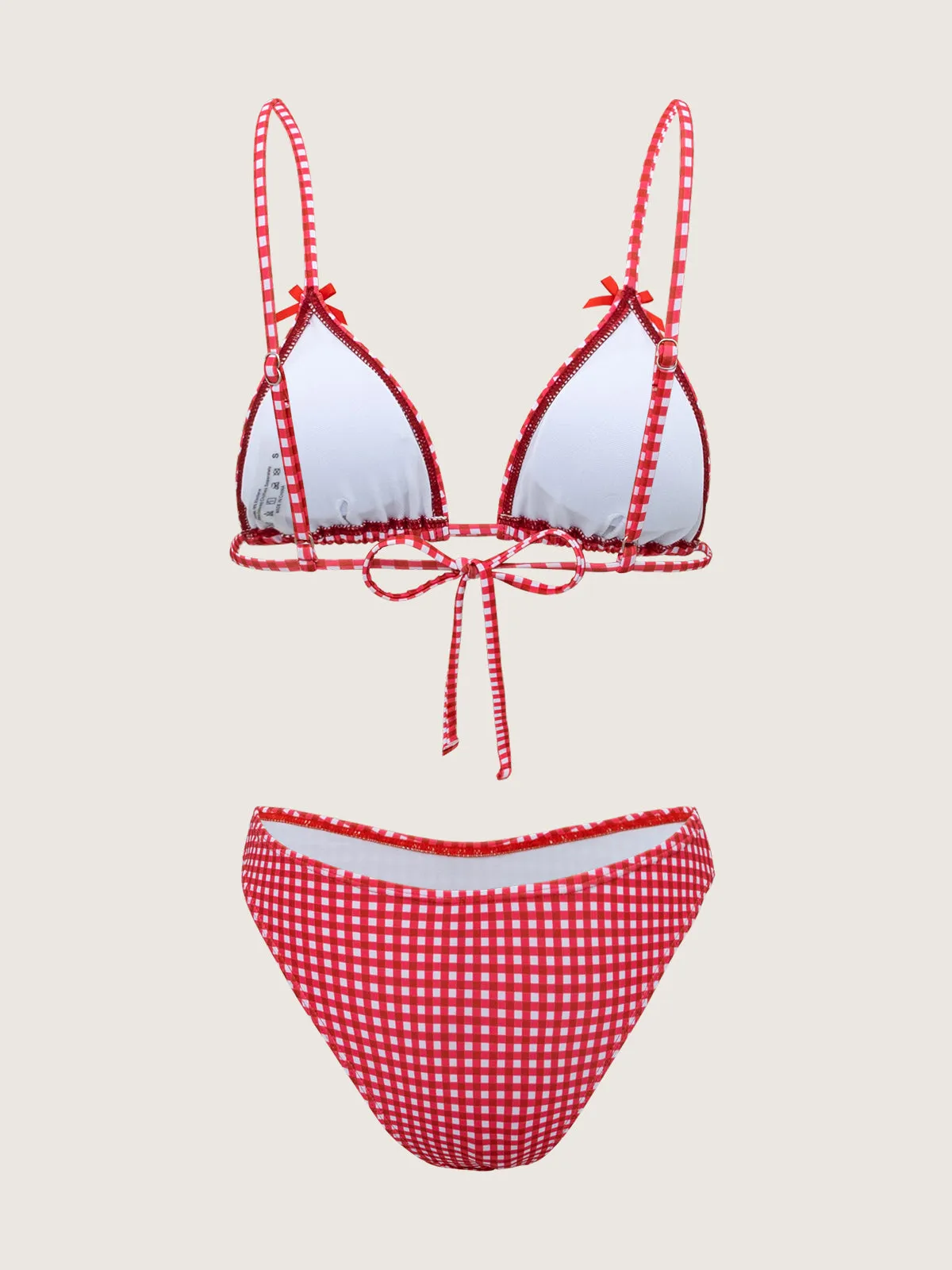 Red Plaid knot Bikini Set sold by rihoas product image thumbnail 2