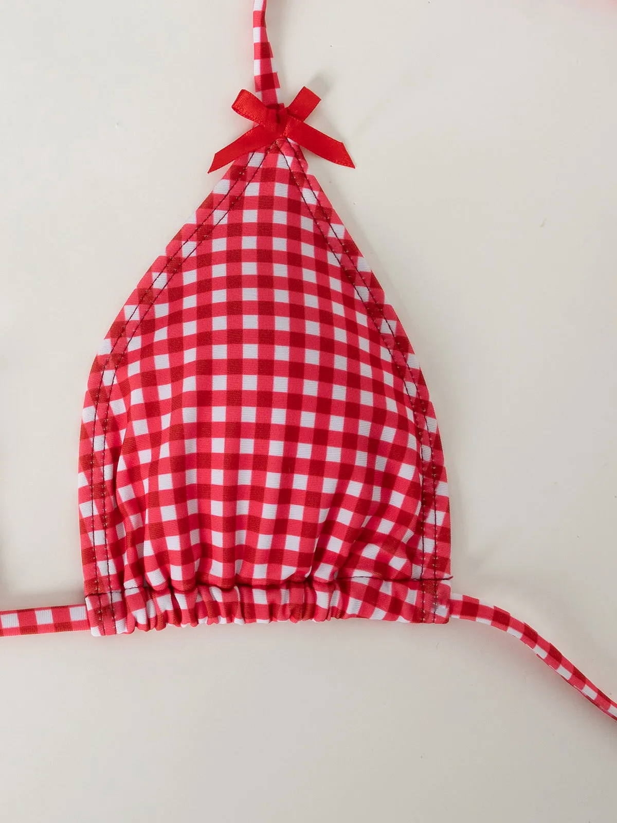 Red Plaid knot Bikini Set sold by rihoas product image thumbnail 4
