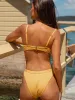 Yellow Geometric Jacquard Bikini Set sold by rihoas