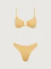 Yellow Geometric Jacquard Bikini Set sold by rihoas