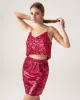 Bettydress-Red Sequin Cropped Cami Top sold by rihoas
