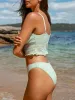 Green Hollow Knot Tankini Swimsuit sold by rihoas