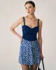Navy Sweetheart Neck Crop Camis sold by rihoas