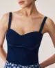 Navy Sweetheart Neck Crop Camis sold by rihoas