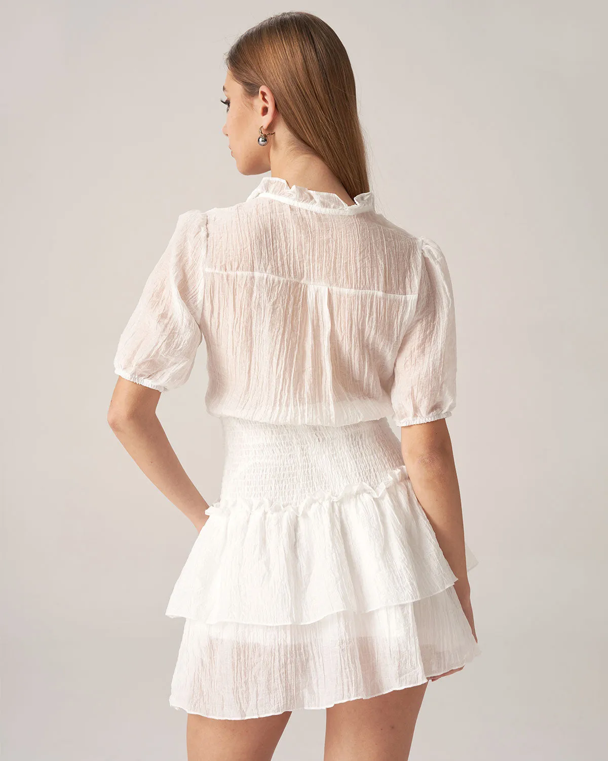 Bettydress White See Through Layered Mini Dress sold by rihoas product image thumbnail 4