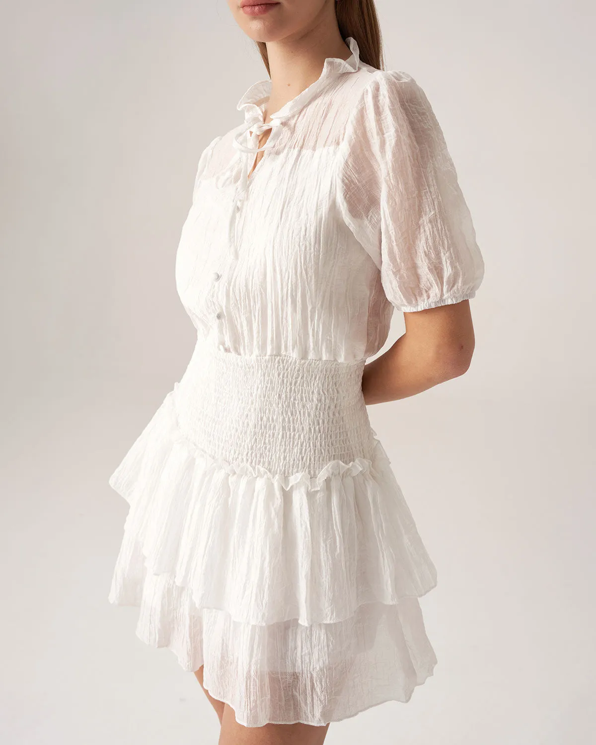 Bettydress White See Through Layered Mini Dress sold by rihoas product image thumbnail 2