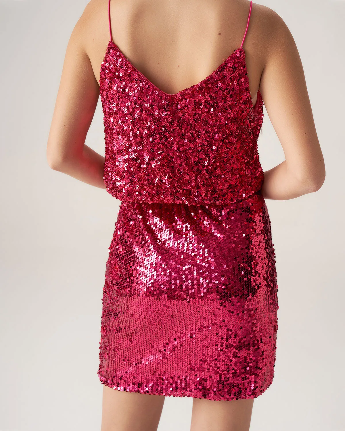 Bettydress-Red Sequins Straight Mini Skirt sold by rihoas product image thumbnail 3
