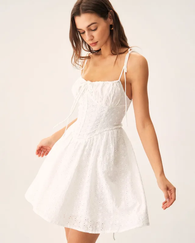 White Ruched Corset Slip Mini Dress sold by rihoas
