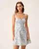 Blue Floral Ruched Slip Corset Mini Dress sold by rihoas