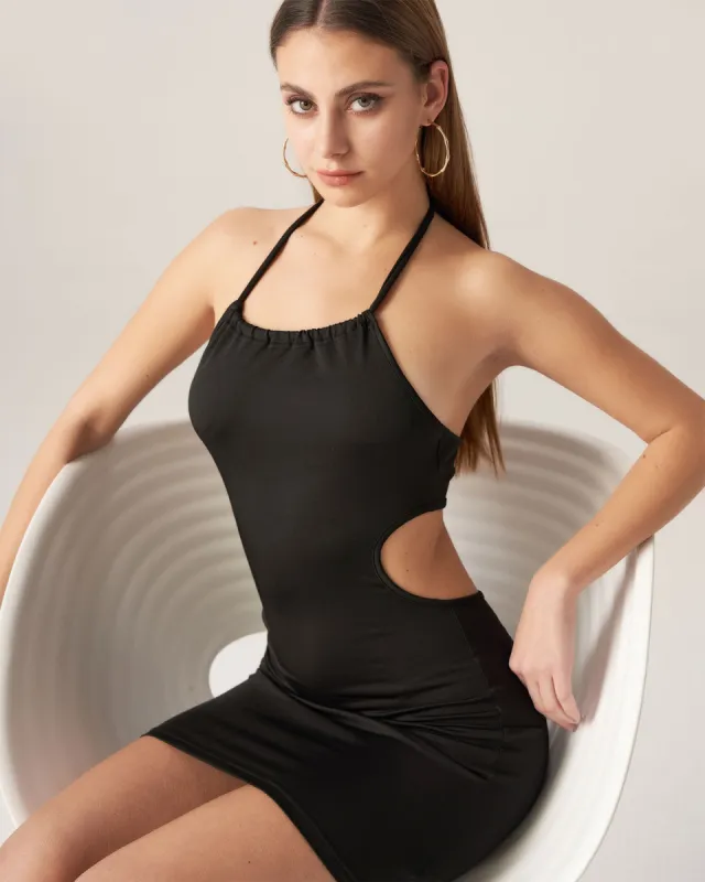 Bettydress-Black Knit Backless Mini Dress sold by rihoas