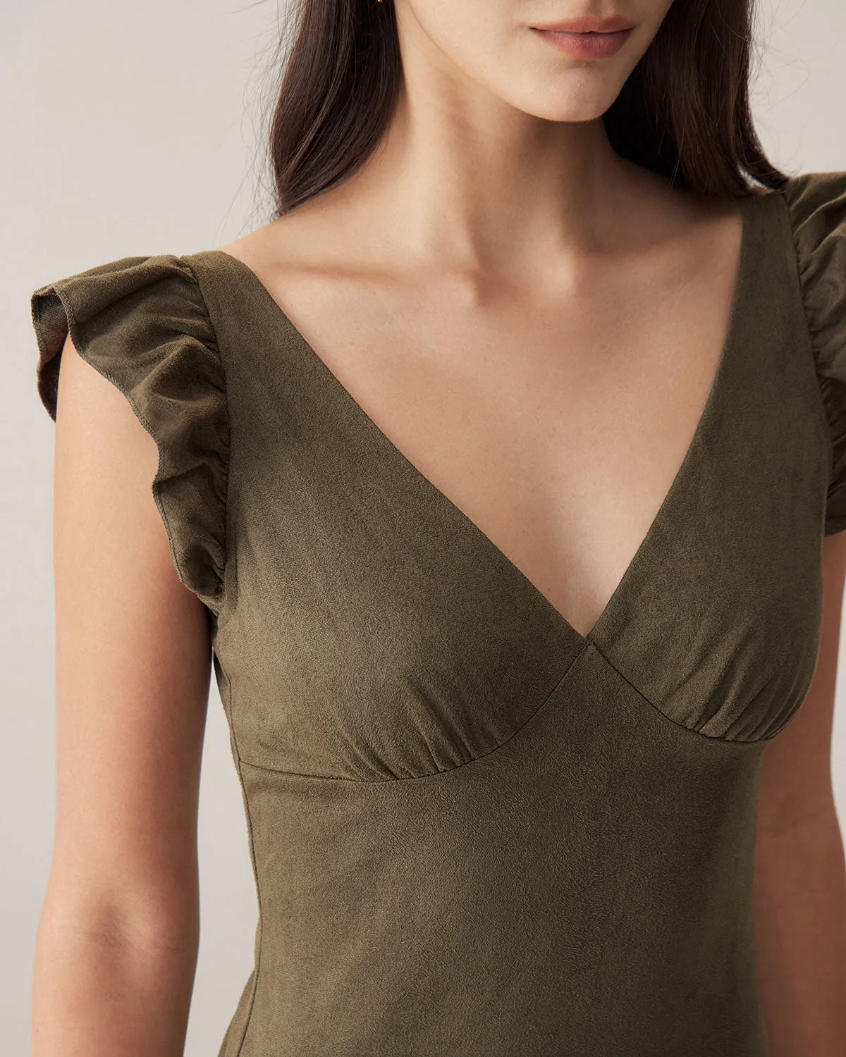 Green Ruffle Lace Splicing Maxi Dress sold by rihoas product image thumbnail 2