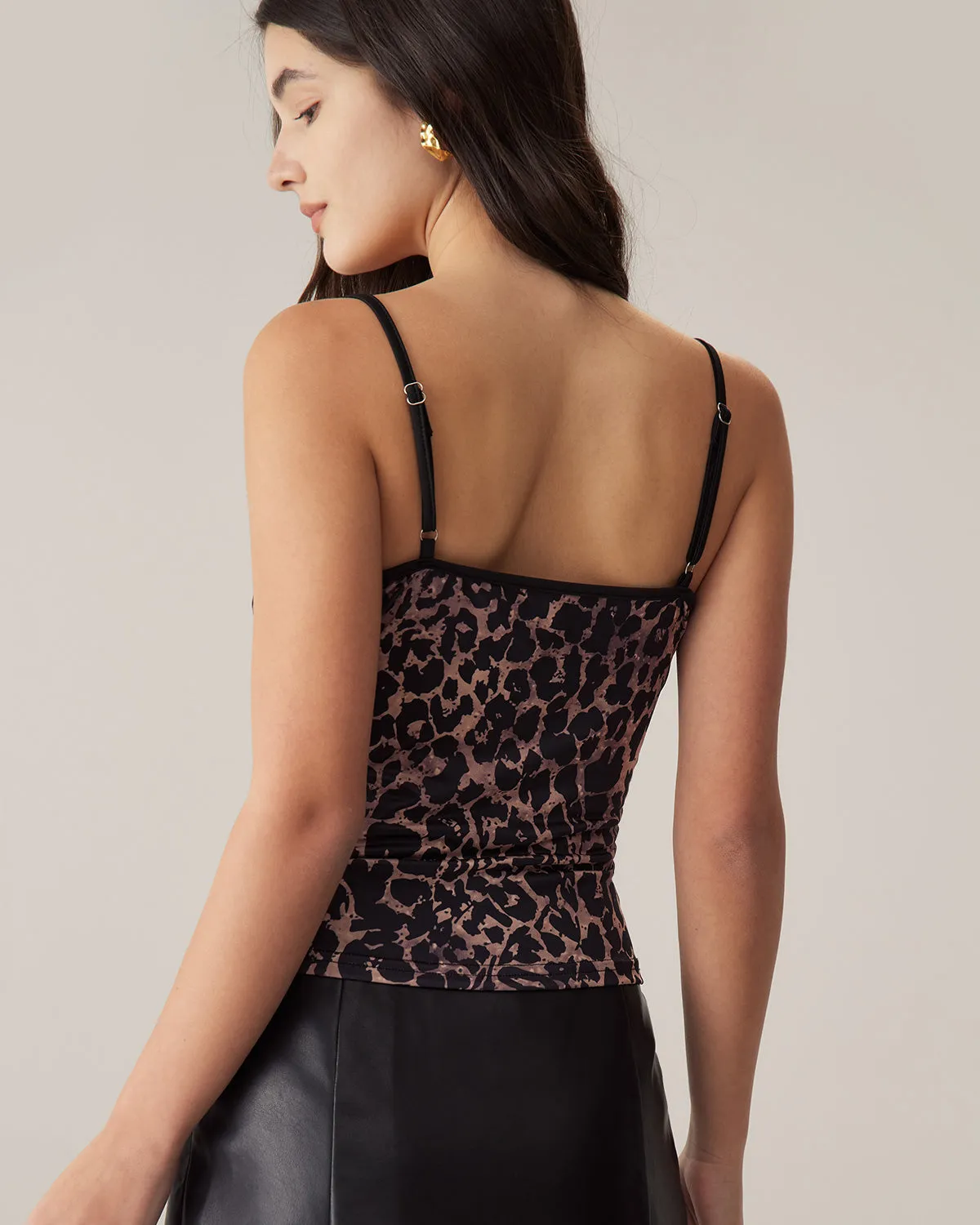 Brown Lace Slim Cami Top sold by rihoas product image thumbnail 4