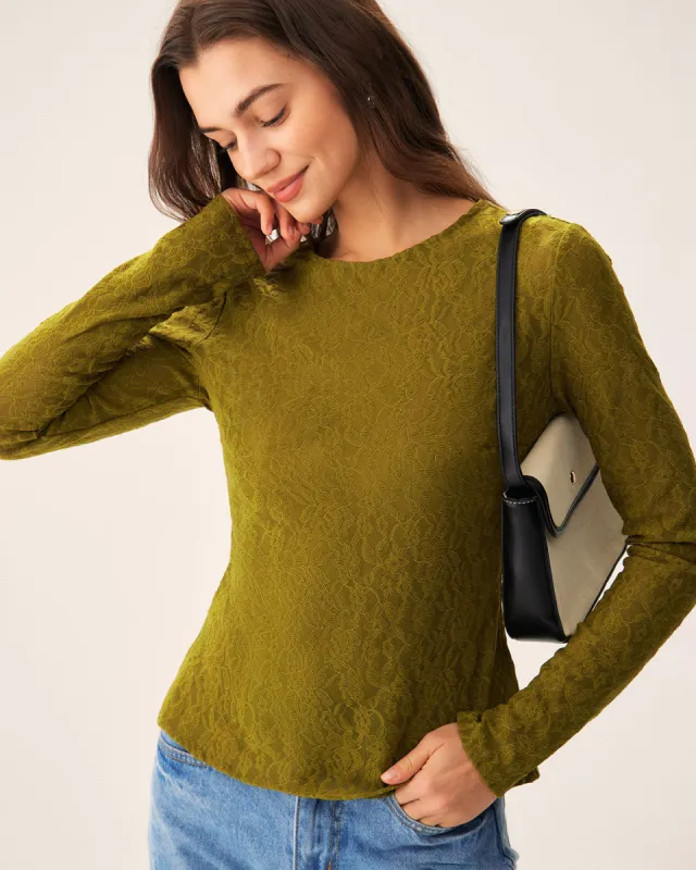 Green Boat Neck Slim Tee made by rihoas
