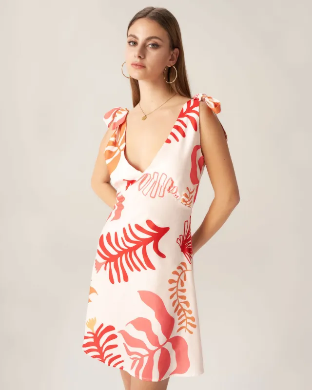 Bettydress-Red Floral Tie Strap Mini Dress sold by rihoas