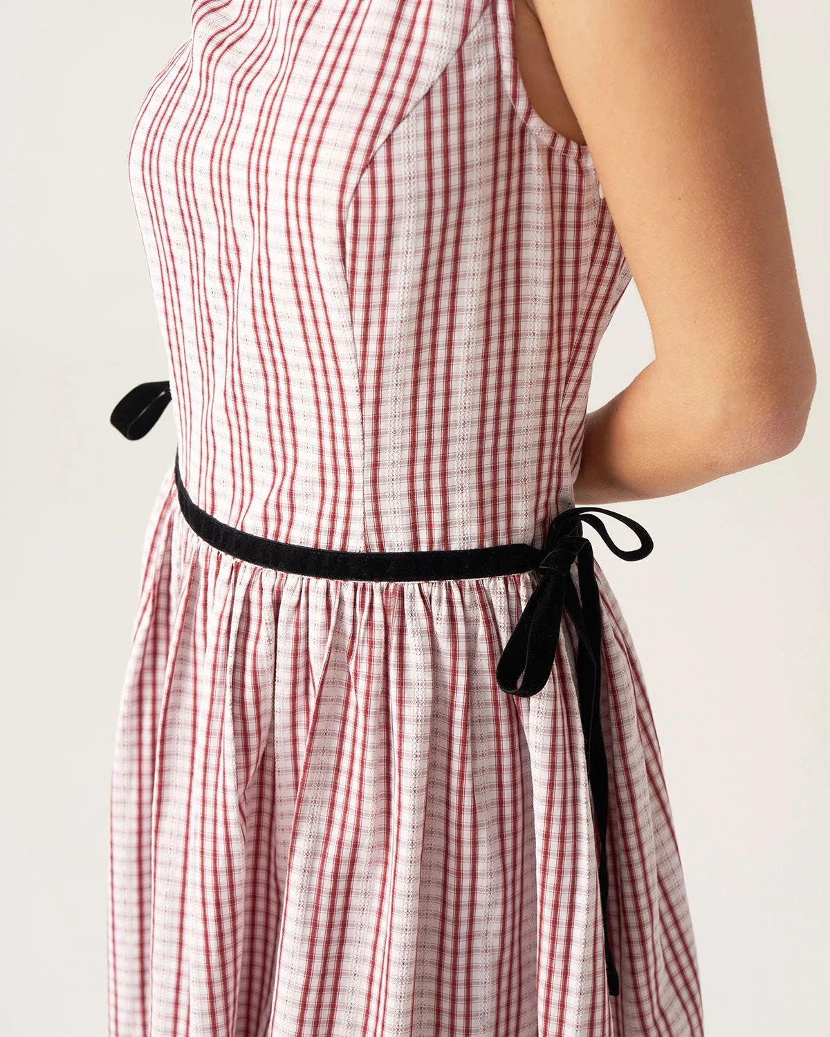 Red Plaid Boat Neck Midi Dress sold by rihoas product image thumbnail 3