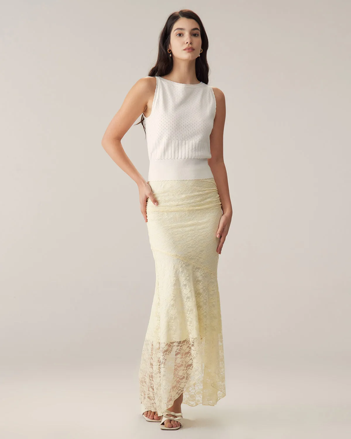 White Boat Neck Slim Tank sold by rihoas product image thumbnail 3