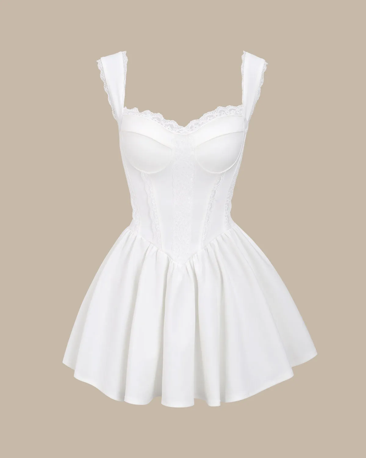 Bettydress-White Sweetheart Neck Corset Slip Mini Dress sold by rihoas