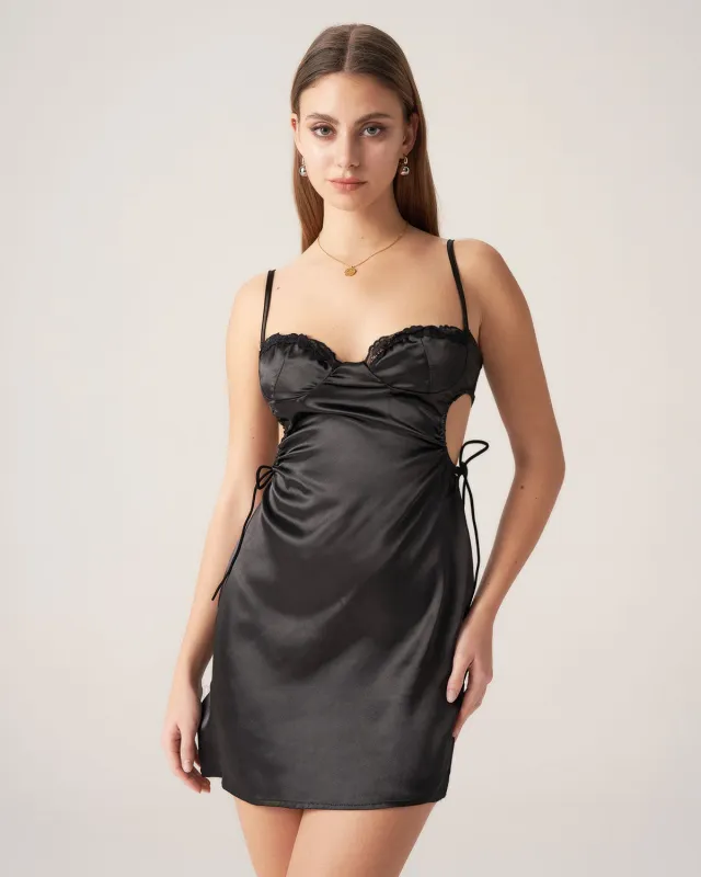Bettydress-Black Cut-out Slip Mini Dress sold by rihoas