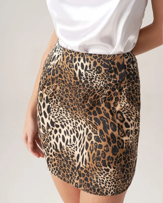 Bettydress-Brown Leopard Mini Skirt sold by rihoas