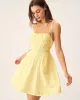 Yellow Ruched Corset Slip Mini Dress sold by rihoas