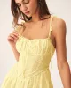 Yellow Ruched Corset Slip Mini Dress sold by rihoas