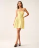 Yellow Ruched Corset Slip Mini Dress sold by rihoas