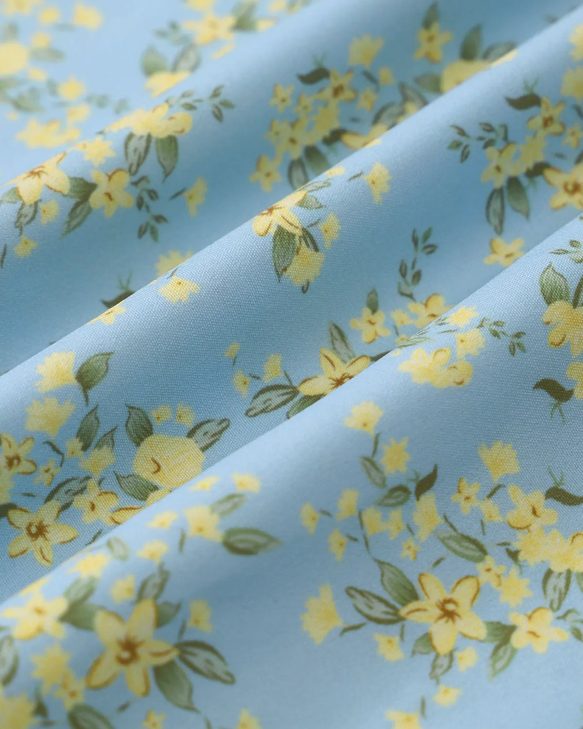 Blue Floral Ruched Lace Halter Midi Dress sold by rihoas product image thumbnail 3