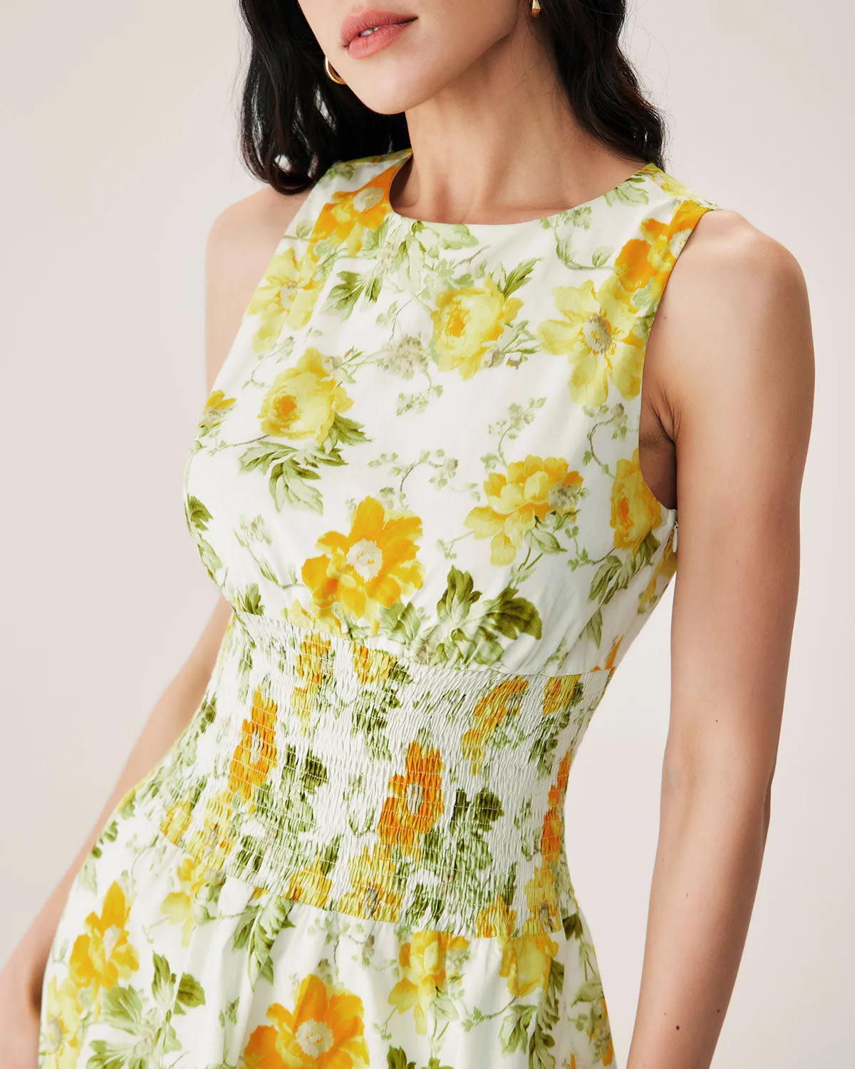 Green Floral Boat Neck Mini Dress sold by rihoas product image thumbnail 3