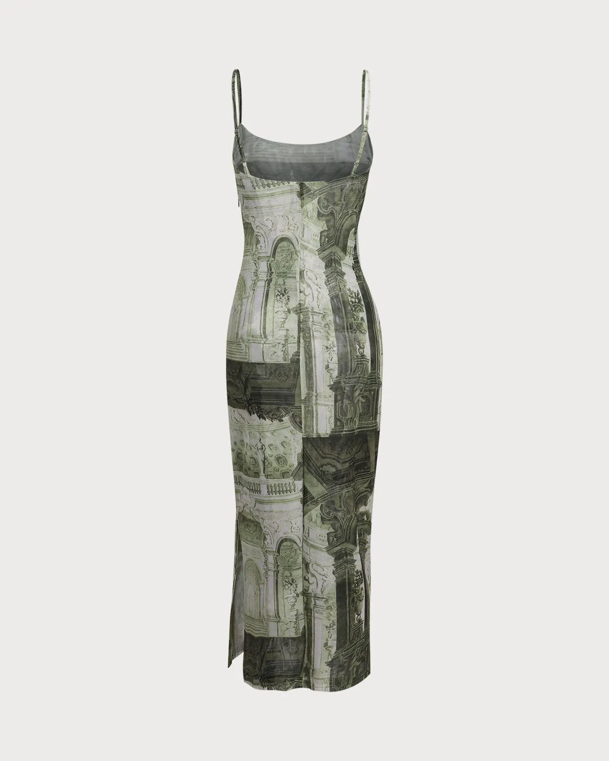 Green Floral Bodycon Slip Maxi Dress sold by rihoas product image thumbnail 2