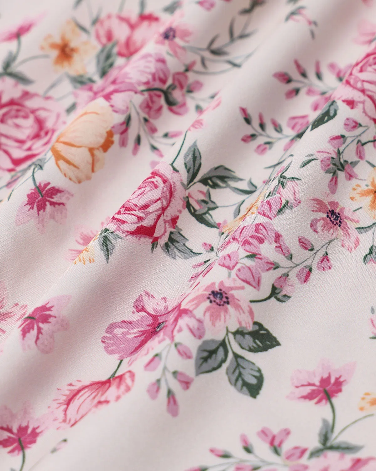 Pink Floral Square Neck Ruched Mini Dress sold by rihoas product image thumbnail 3