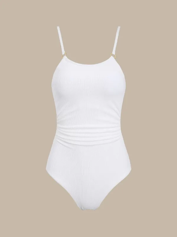 White Bowknot One-Piece Swimsuit sold by rihoas