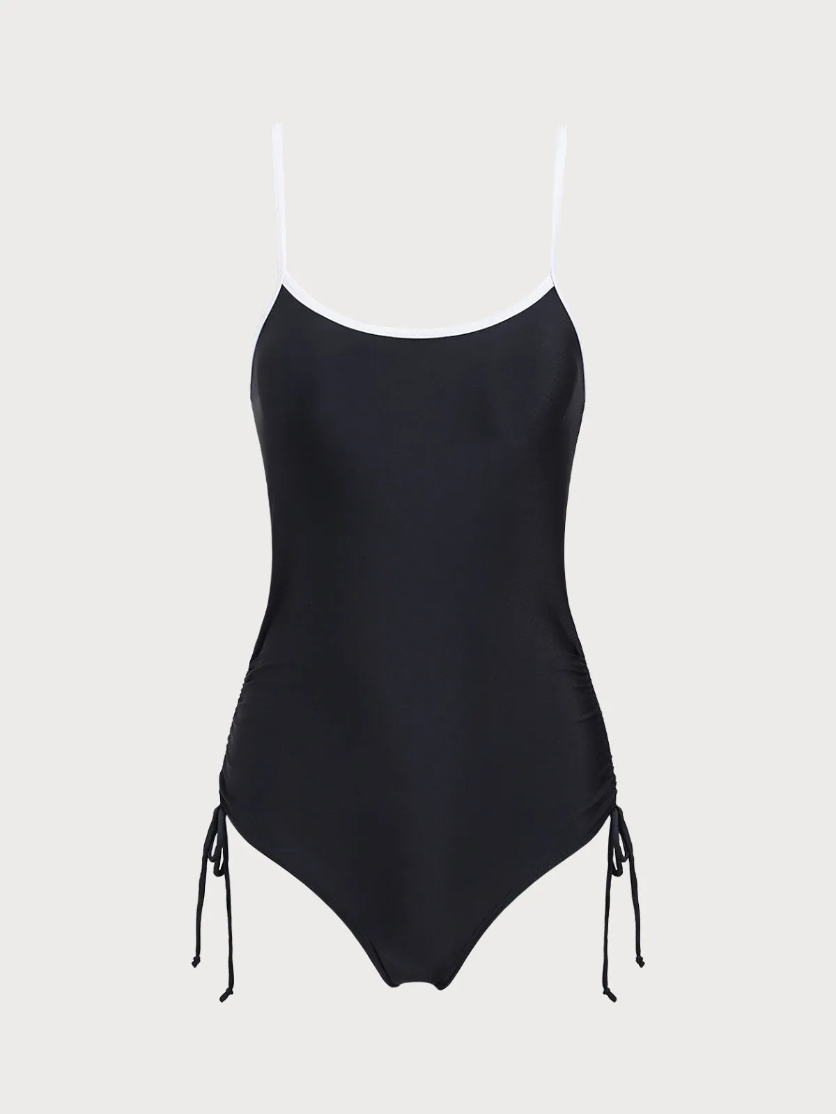 Black Contrast One-Piece Swimsuit sold by rihoas